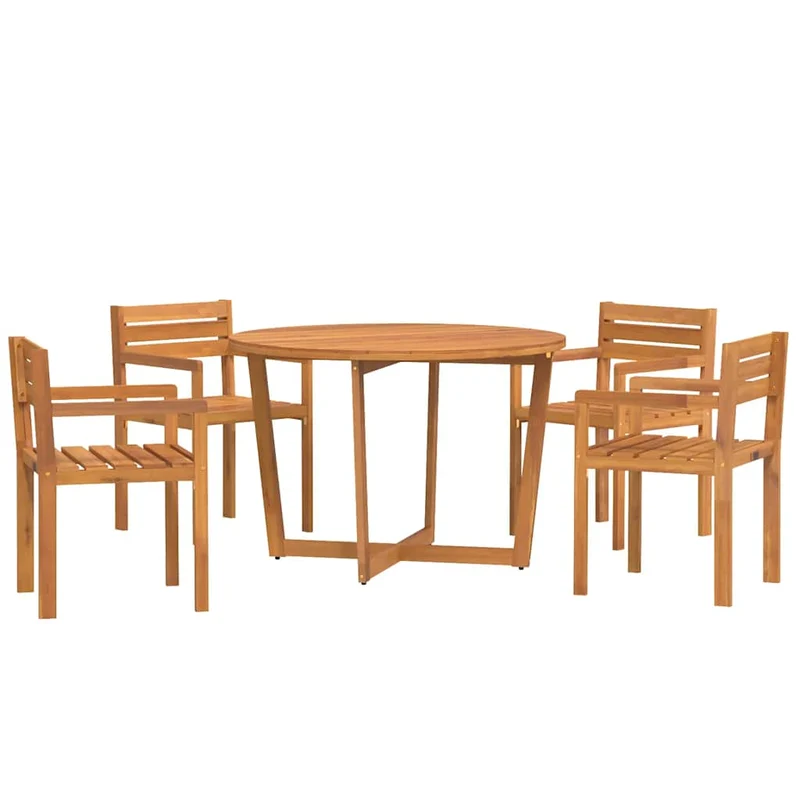5 Piece Garden Dining Set Solid Wood Acacia