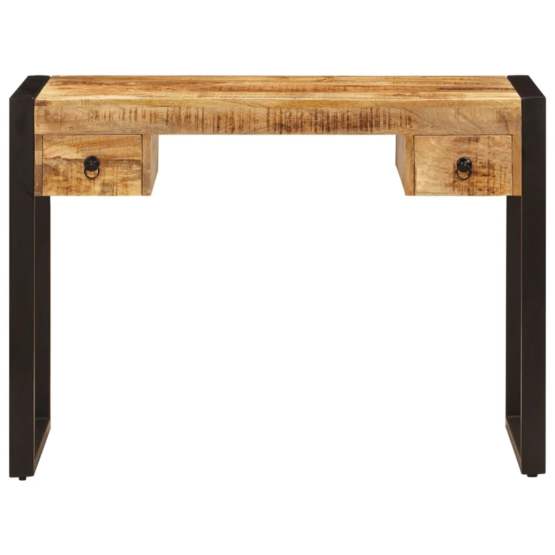 247400 vidaXL Desk with 2 Drawers 110x50x77 cm Solid Mango Wood