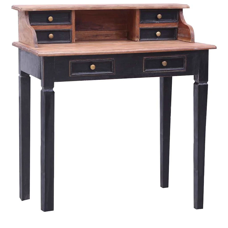 283910 vidaXL Writing Desk with Drawers 90x50x101 cm Solid Mahogany Wood