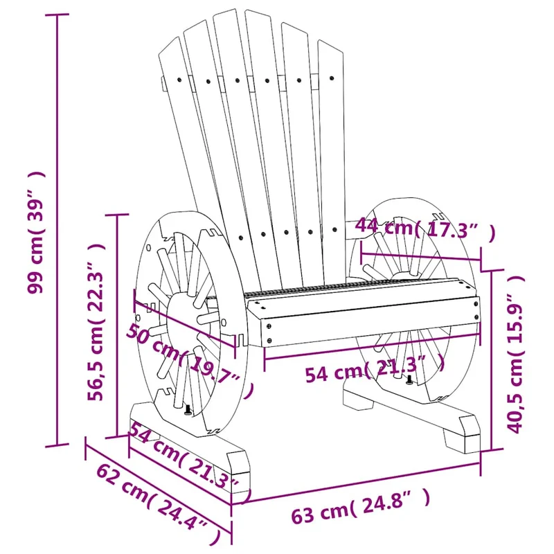 Garden Adirondack Chairs 4 pcs Solid Wood Fir