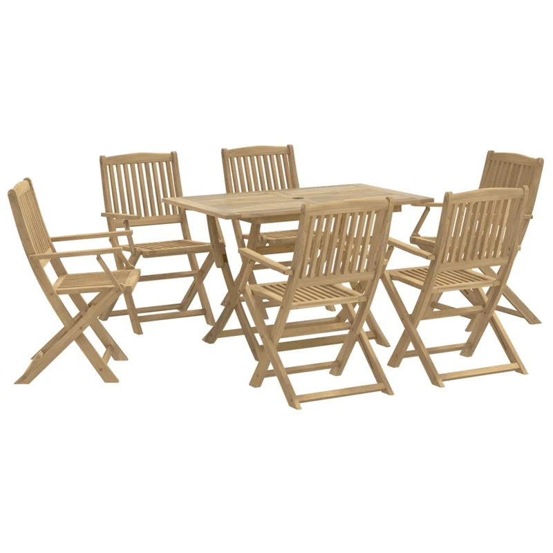 7 Piece Garden Dining Set Solid Wood Acacia