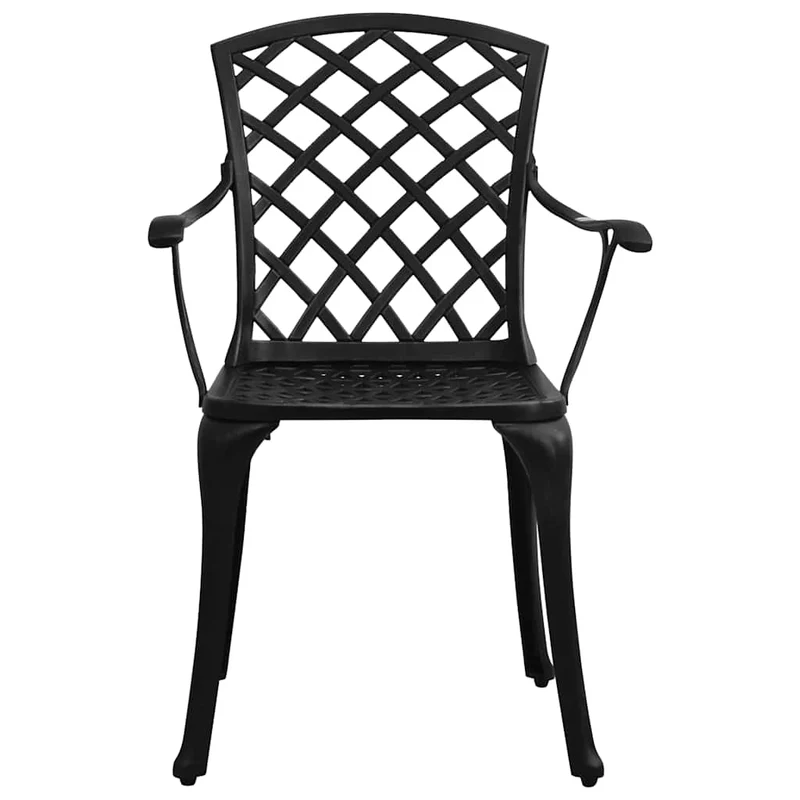 3 Piece Bistro Set Black Cast Aluminium