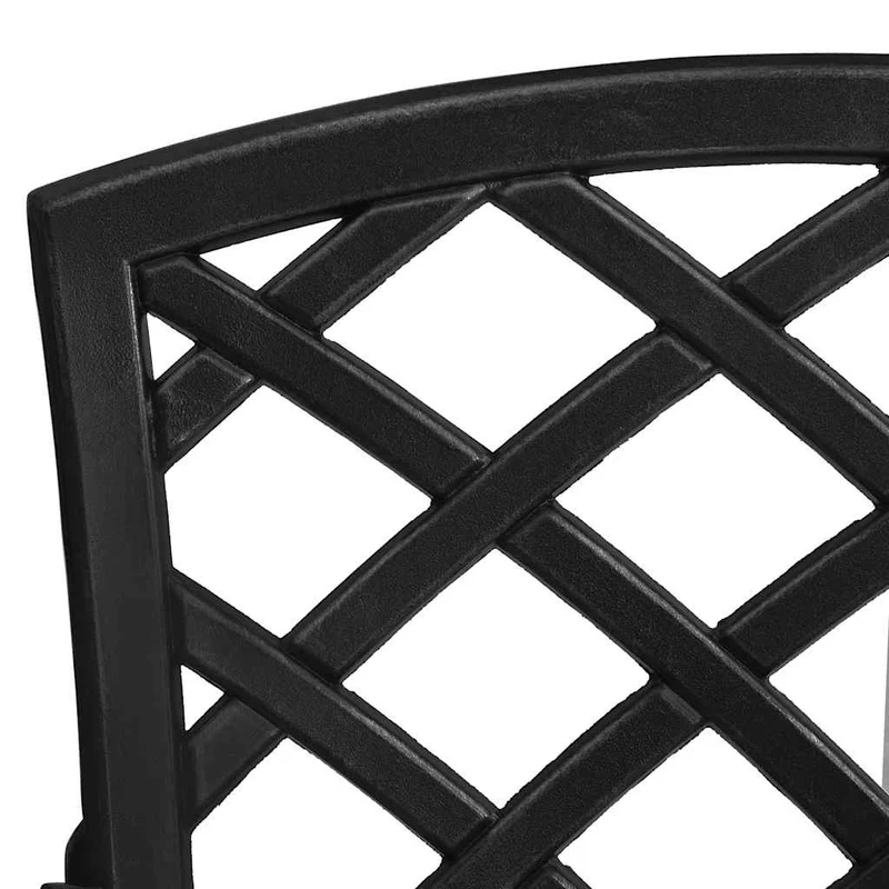3 Piece Bistro Set Black Cast Aluminium