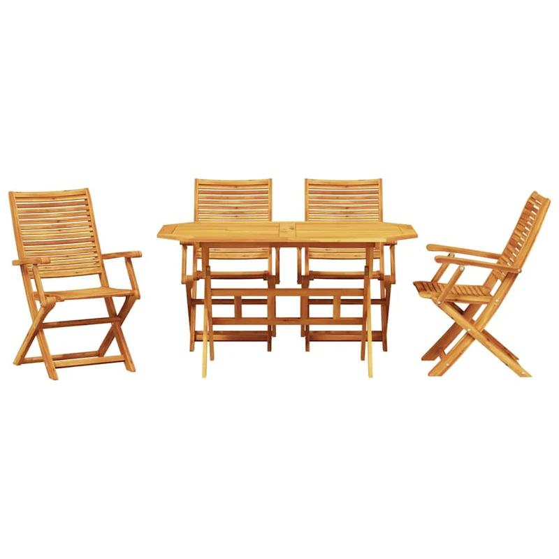 Garden Dining Set 5 pcs Brown Solid Acacia Wood