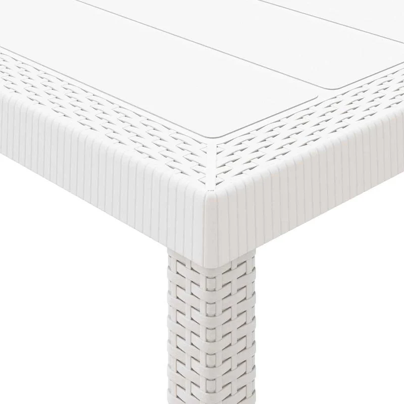 Garden Dining Set 7 pcs White Polt rattan