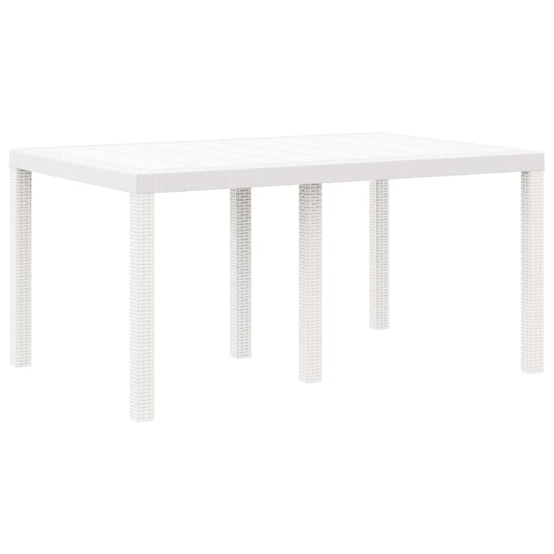 Garden Dining Set 7 pcs White Polt rattan
