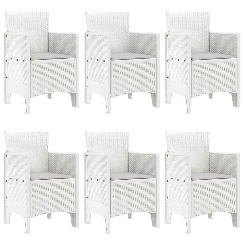 Garden Dining Set 7 pcs White Polt rattan