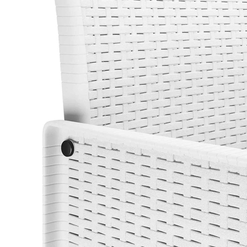 Garden Dining Set 7 pcs White Polt rattan
