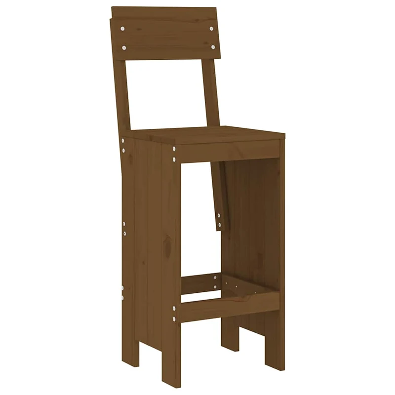 7 Piece Garden Bar Set Honey Brown Solid Wood Pine