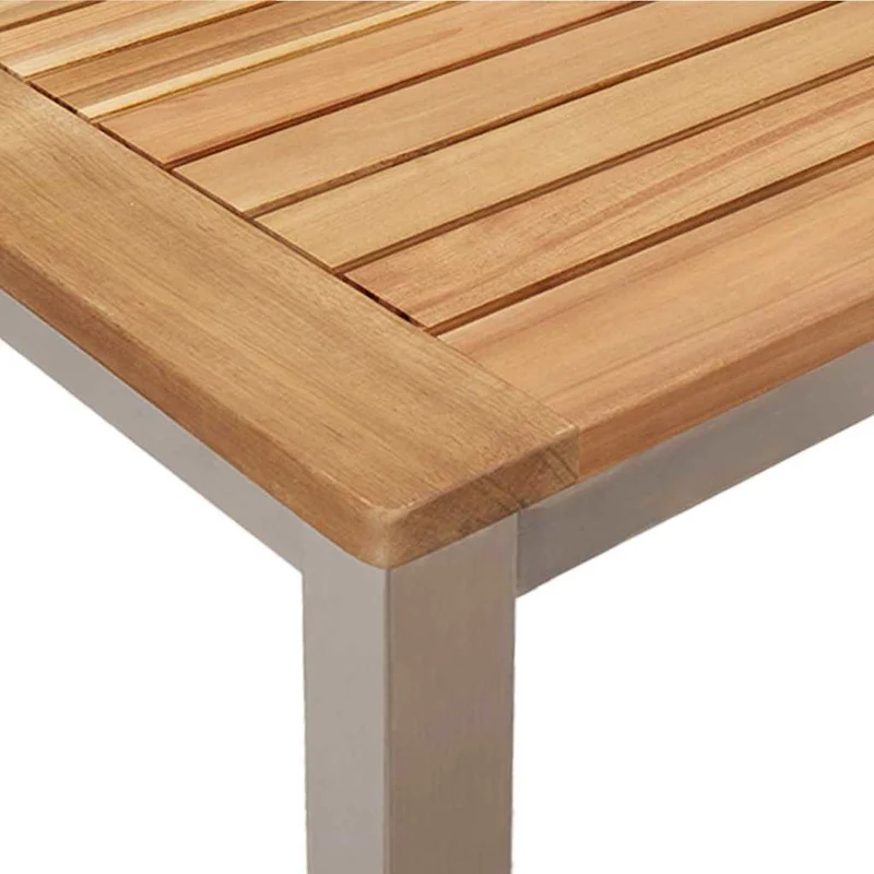 Garden Dining Set 3 pcs Solid Acacia Wood and Stainless Steel