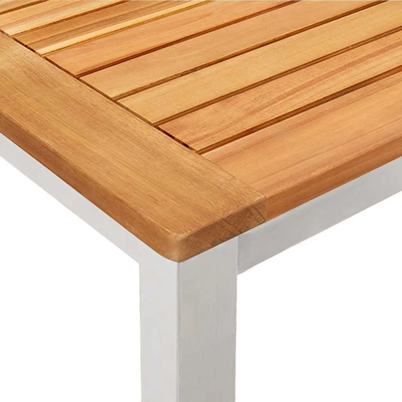 Garden Dining Set 3 pcs Solid Acacia Wood and Stainless Steel