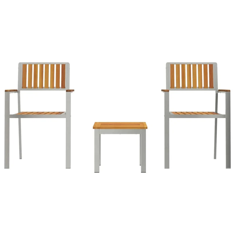 Garden Dining Set 3 pcs Brown
