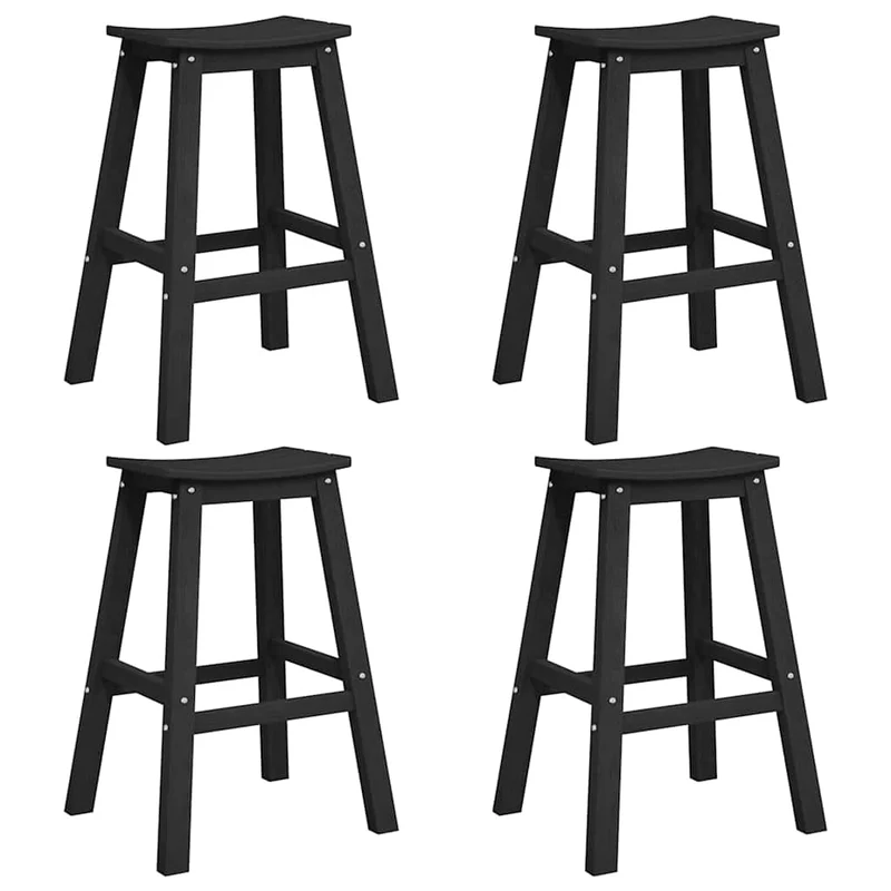 Garden Bar Set 4 pcs Black HDPE