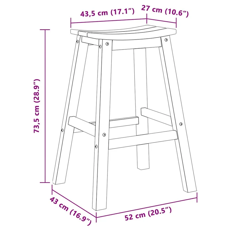 Garden Bar Set 4 pcs Black HDPE