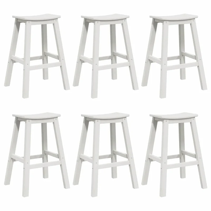 Garden Bar Set 6 pcs White HDPE