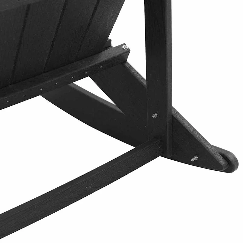 Adirondack Rocking Chairs 2 pcs 2-Seaters Black HDPE