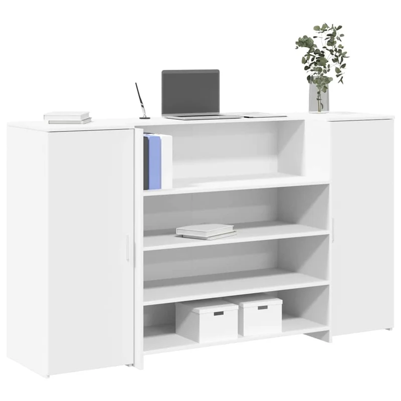 Reception Desk White 180x50x103,5 cm Engineered Wood