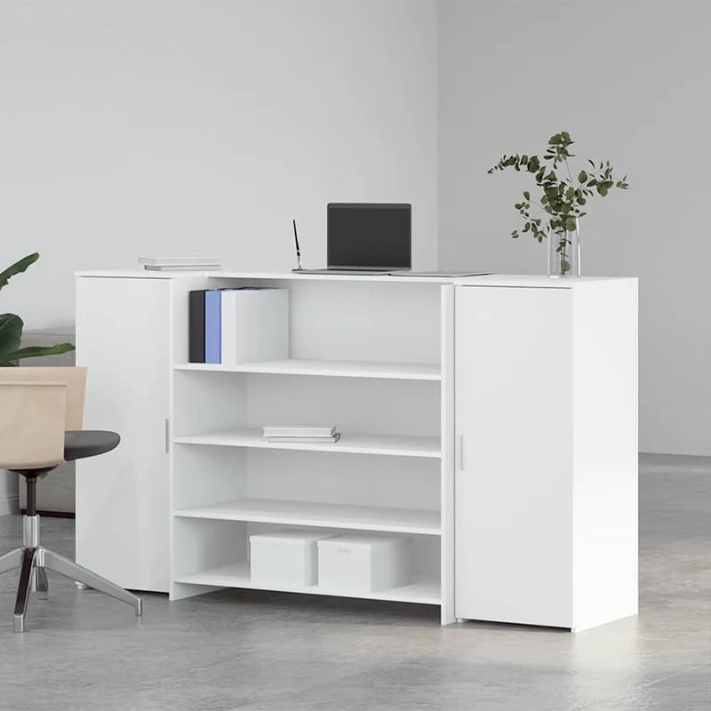 Reception Desk White 180x50x103,5 cm Engineered Wood