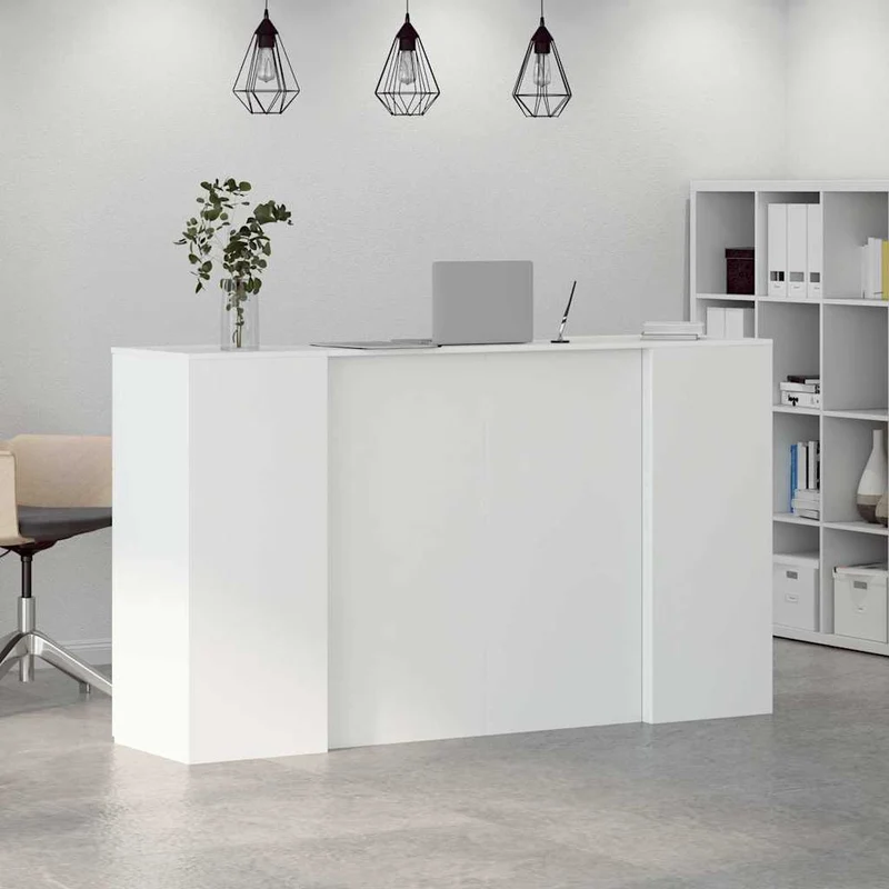 Reception Desk White 180x50x103,5 cm Engineered Wood