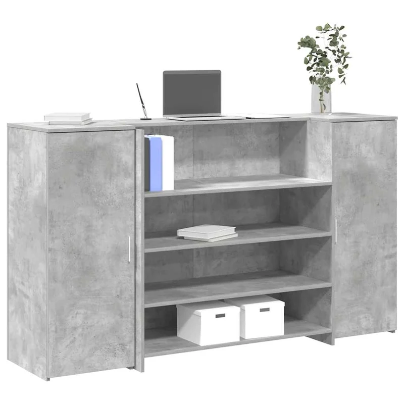 Reception Desk Concrete Grey 180x50x103,5 cm Engineered Wood