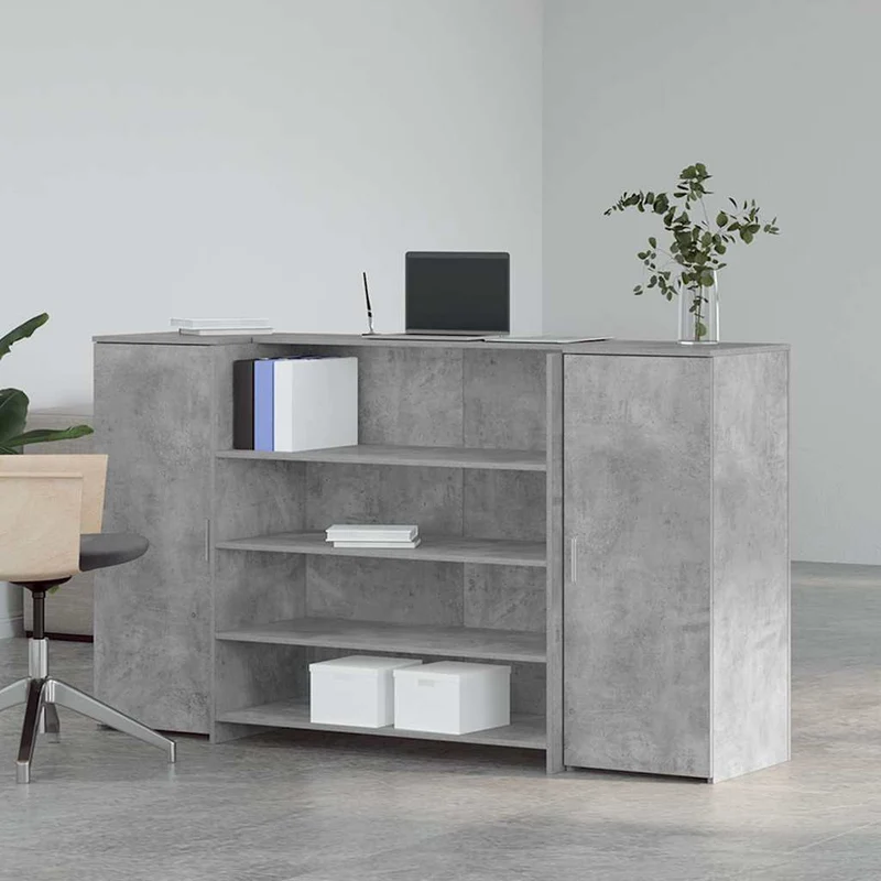 Reception Desk Concrete Grey 180x50x103,5 cm Engineered Wood