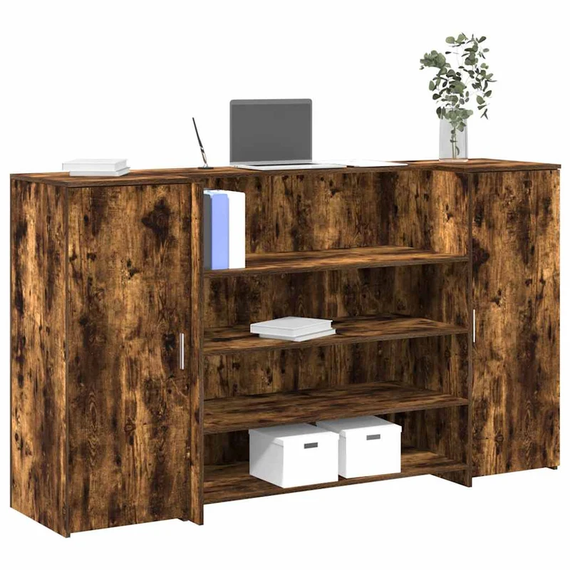 Reception Desk Smoked Oak 180x50x103,5 cm Engineered Wood