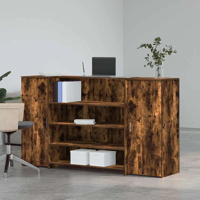 Reception Desk Smoked Oak 180x50x103,5 cm Engineered Wood