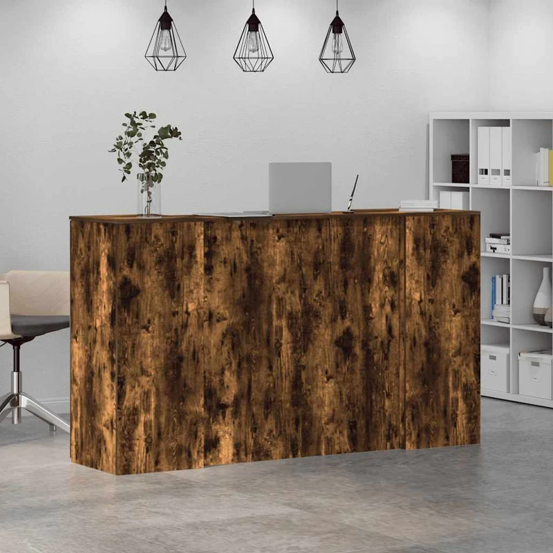 Reception Desk Smoked Oak 180x50x103,5 cm Engineered Wood