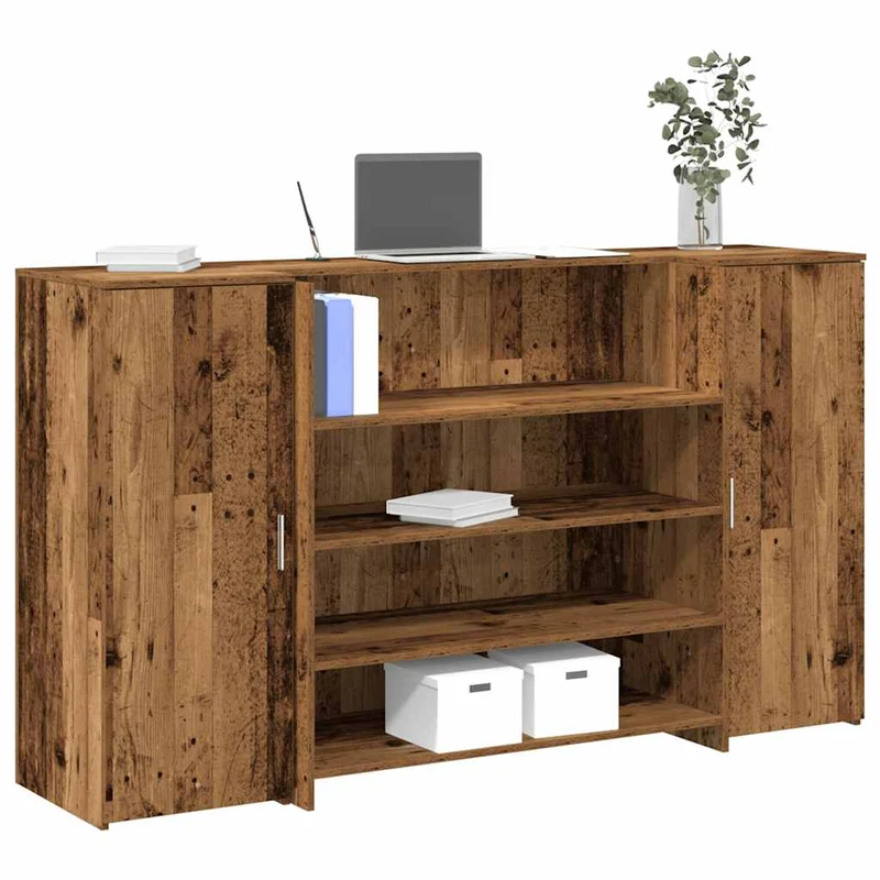 Reception Desk Old Wood 180x50x103,5 cm Engineered Wood