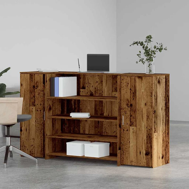 Reception Desk Old Wood 180x50x103,5 cm Engineered Wood