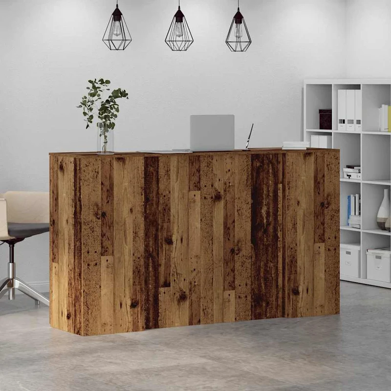 Reception Desk Old Wood 180x50x103,5 cm Engineered Wood