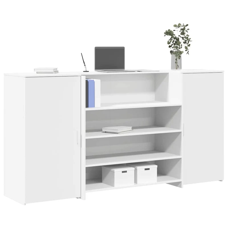 Reception Desk White 200x50x103,5 cm Engineered Wood