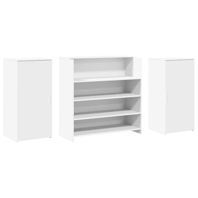 Reception Desk White 200x50x103,5 cm Engineered Wood