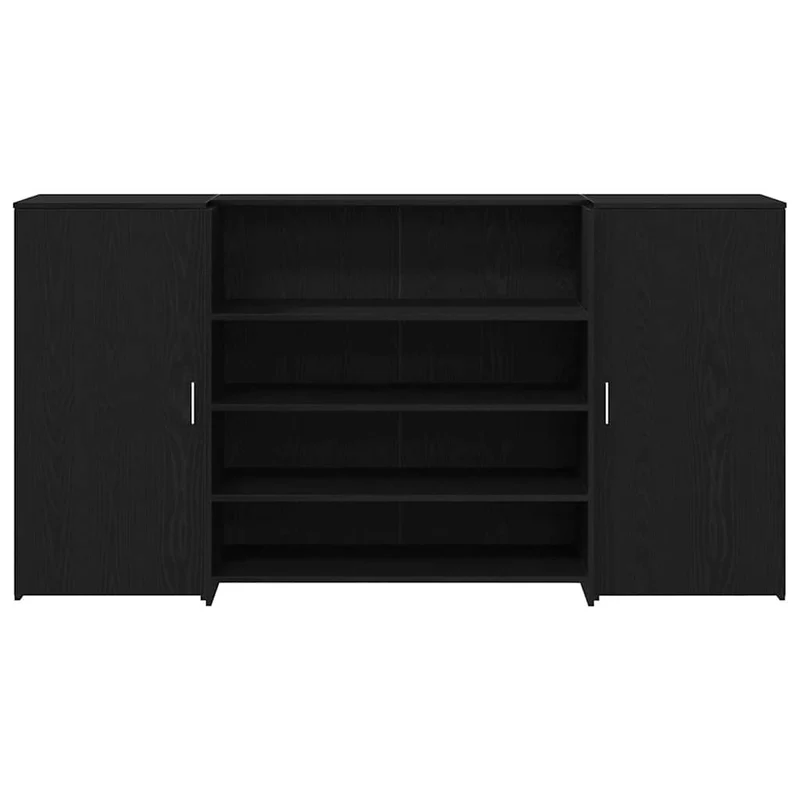 Reception Desk Black Oak 200x50x103,5 cm Engineered Wood