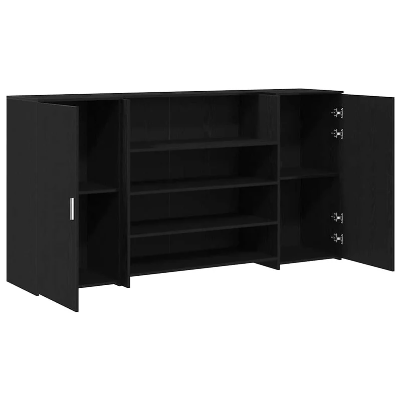 Reception Desk Black Oak 200x50x103,5 cm Engineered Wood