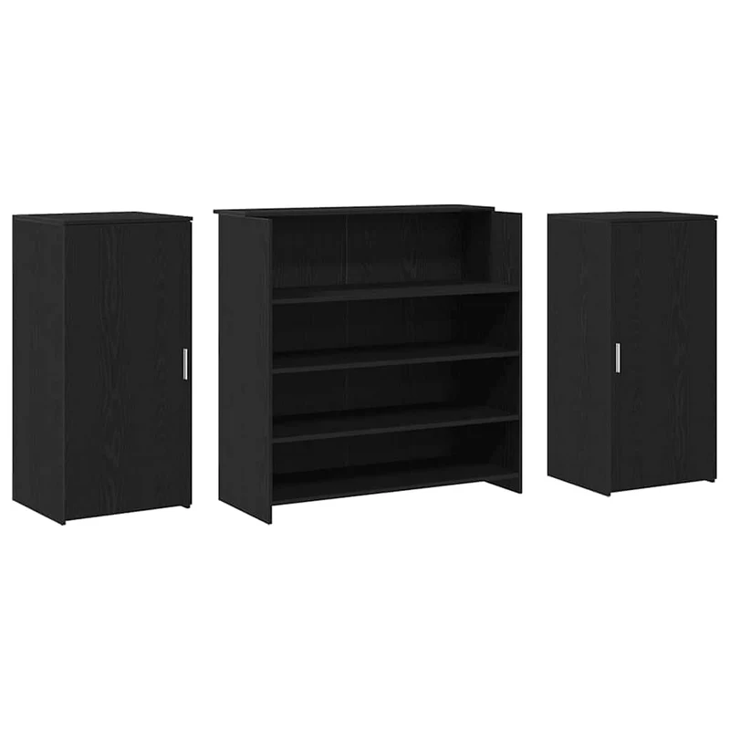 Reception Desk Black Oak 200x50x103,5 cm Engineered Wood