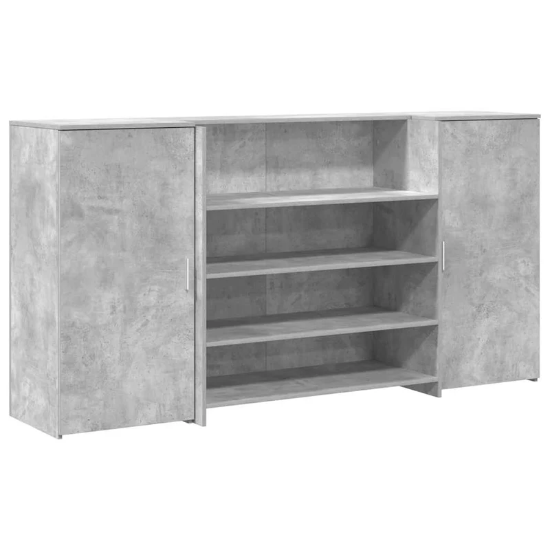 Reception Desk Concrete Grey 200x50x103,5 cm Engineered Wood