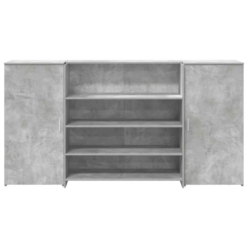 Reception Desk Concrete Grey 200x50x103,5 cm Engineered Wood