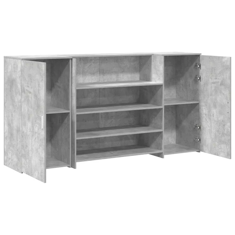 Reception Desk Concrete Grey 200x50x103,5 cm Engineered Wood
