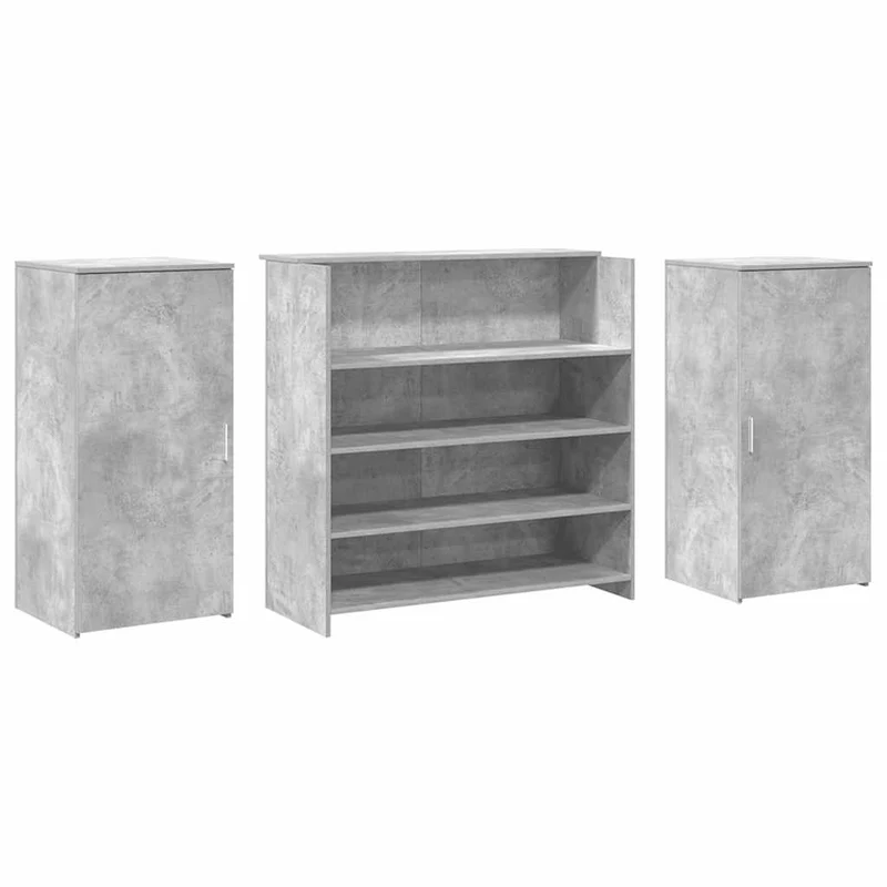 Reception Desk Concrete Grey 200x50x103,5 cm Engineered Wood