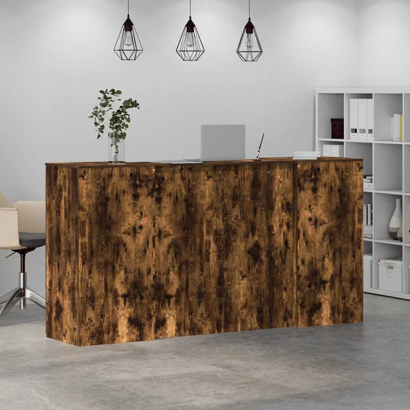 Reception Desk Smoked Oak 200x50x103,5 cm Engineered Wood