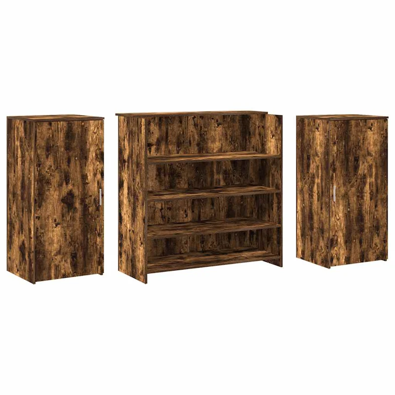 Reception Desk Smoked Oak 200x50x103,5 cm Engineered Wood