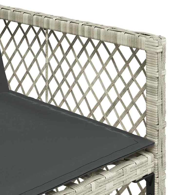 9 Piece Garden Dining Set with Cushions Light Grey Poly Rattan