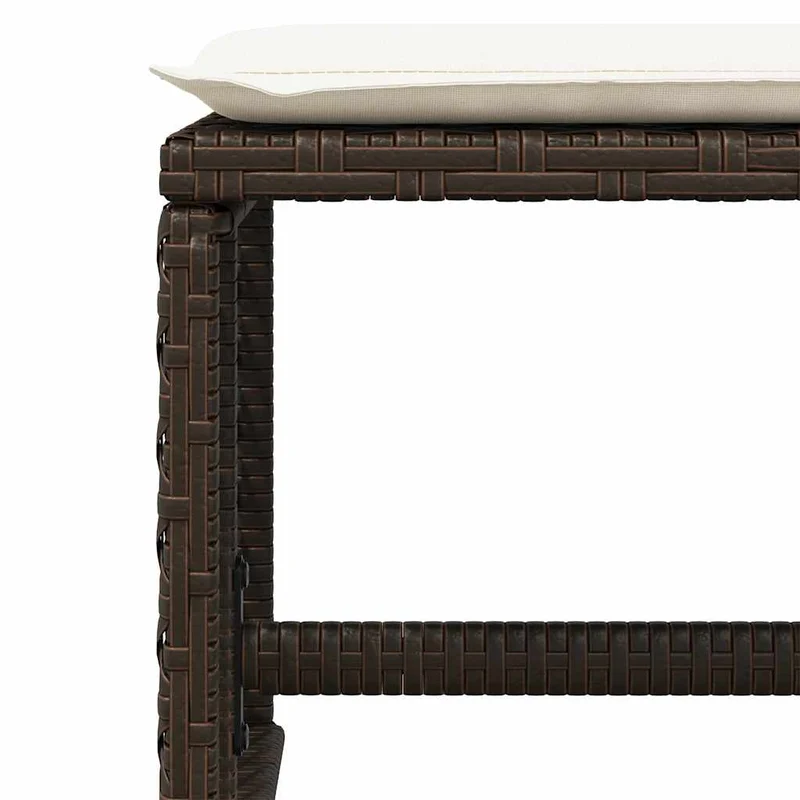 11 Piece Garden Dining Set with Cushions Brown Poly Rattan