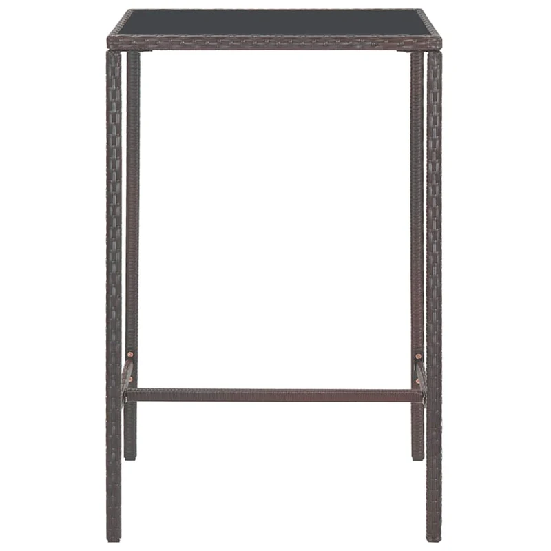 5 Piece Garden Bar Set with Cushions Poly Rattan Brown