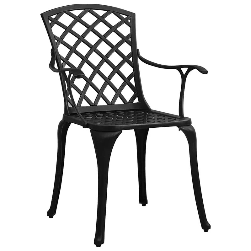 3 Piece Bistro Set Black Cast Aluminium