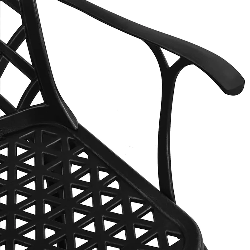 3 Piece Bistro Set Black Cast Aluminium