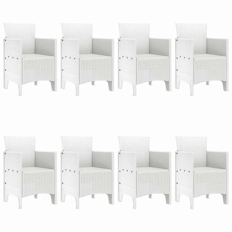 Garden Dining Set 9 pcs White Polypropylene