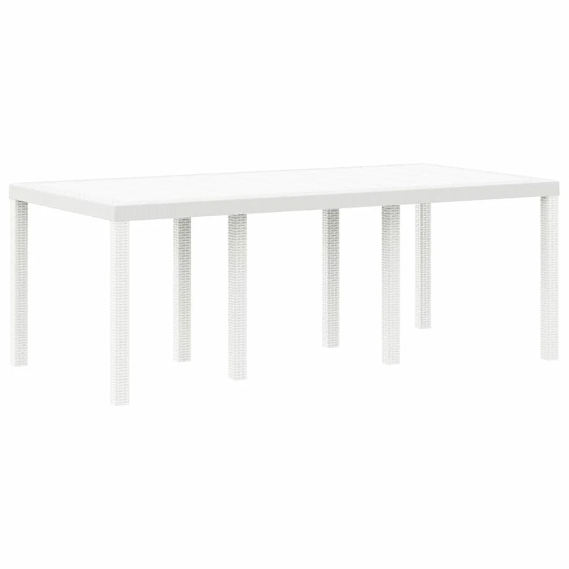 Garden Dining Set 9 pcs White Polypropylene