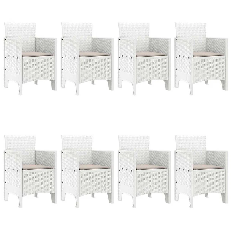 Garden Dining Set 9 pcs White Polypropylene